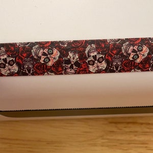 Big Roll of Roses and Skulls Tape, Pretty Flowers with Skulls Washi Tape roll, Adhesive Masking Tapes, Skull Washi Tape, Halloween Washi