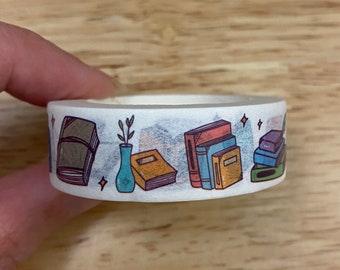 Big Roll of Books with Pen Washi Tape, Planner Books Washi Tape roll, Office Washi tape, Adhesive Masking Tapes