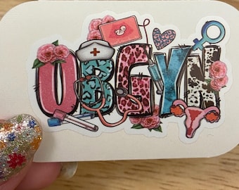 Pink OBGYN Sticker, Obstetrics and Gynecology Sticker, Medical STICKER, Cute Medical Design Sticker, Doctor OB Sticker