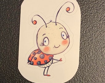 Cute LadyBug Sticker, Cute Lady bug sticker, Holographic option, Lady Bug