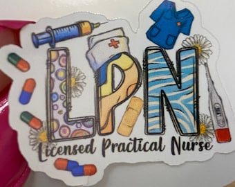 LPN Sticker, Nurse Sticker, Medical STICKER, Cute Medical Design Sticker, Love my Nurse Sticker, Licensed Practical Nurse Sticker
