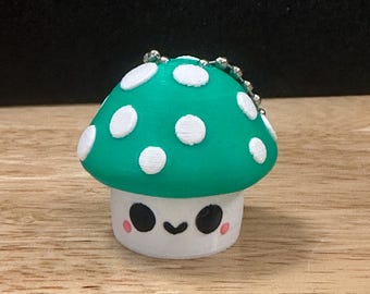 Portachiavi a forma di fungo cliccabile, portachiavi a forma di fungo stampato in 3D, portachiavi cliccabile, portachiavi a forma di fungo personalizzato, portachiavi a forma di fungo più cliccabile