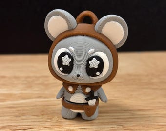 Portachiavi Topo Bandito stampato in 3D, Portachiavi Topo Ladro, Portachiavi Topo Bandito