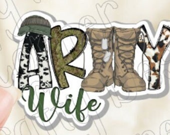 Army Wife STICKER, Military Boots sticker, Laptop sticker, Army sticker, military sticker, Military Wife sticker