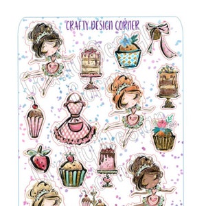 Bakery Stickers, Cupcake Sticker, Baking Sticker, Cute Baking Stickers, Cute Baker Stickers, Cake Sticker, cake Stand Stickers