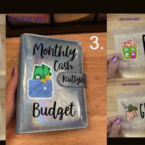 A6 Budget Binder with 4 Cash Envelops Smooth Sparkle Blue Glitter, Budget Binder with Design, Budget Binder, Cash Savings, A6 Binder
