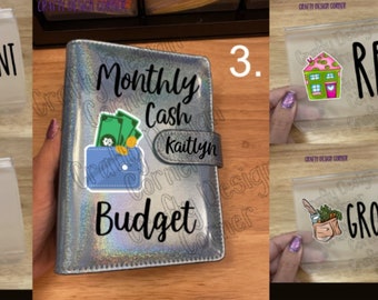 A6 Budget Binder with 4 Cash Envelops Smooth Sparkle Blue Glitter, Budget Binder with Design, Budget Binder, Cash Savings, A6 Binder