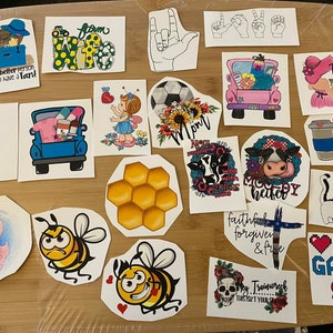 10 Random lot of Clear WATERSLIDE Laser Printed, Lot 2 OVERSTOCKED, Destashing WaterSlide