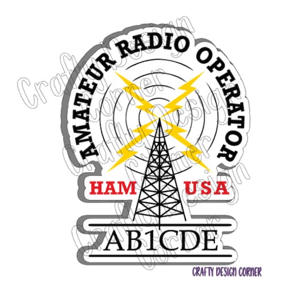 USA HAM Radio Call Sign, Ham Radio STICKER, Custom Call Sign Ham, Low Amateur Radio Operator Sticker with Call Sign, Call Sign usa ham