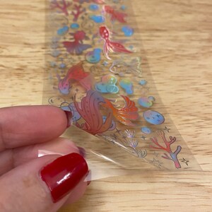 Holographic Clear Tape With Goldfish and Bubbles With Coral, PET Washi ...