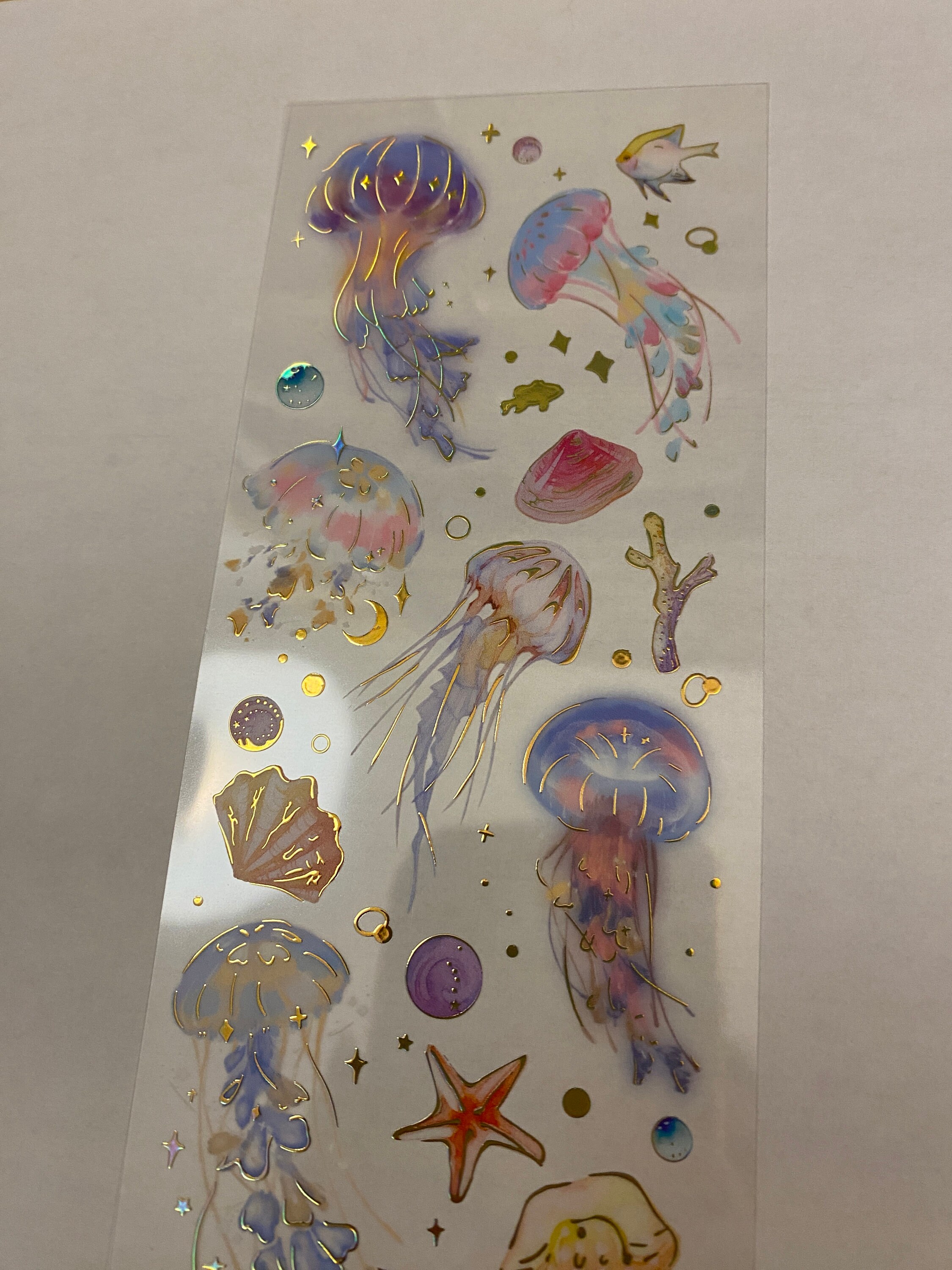 PET Foil Clear Tape With Blue Ocean Stuff, PET Washi Tape Ocean Fish ...
