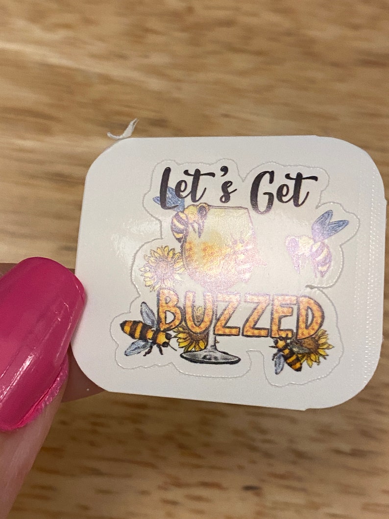 Lets Get Buzzed Sticker, Cute Bee Sticker, Honey Drinks Sticker - Etsy