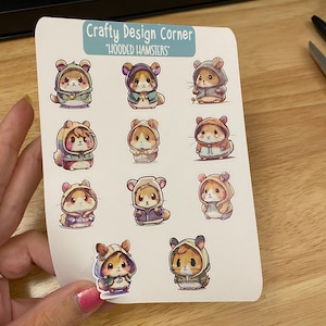 Hooded Hamster Planner STICKER, Cute Hamster Planner Sticker, Hamsters with Jackets on stickers