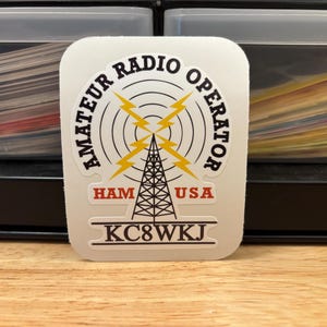 USA HAM Radio Call Sign, Ham Radio STICKER, Custom Call Sign Ham, Low Amateur Radio Operator Sticker with Call Sign, Call Sign usa ham
