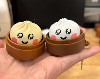 Portachiavi Clicky Dumpling, raviolo stampato in 3D, Clicky Dumpling, clicker per raviolo