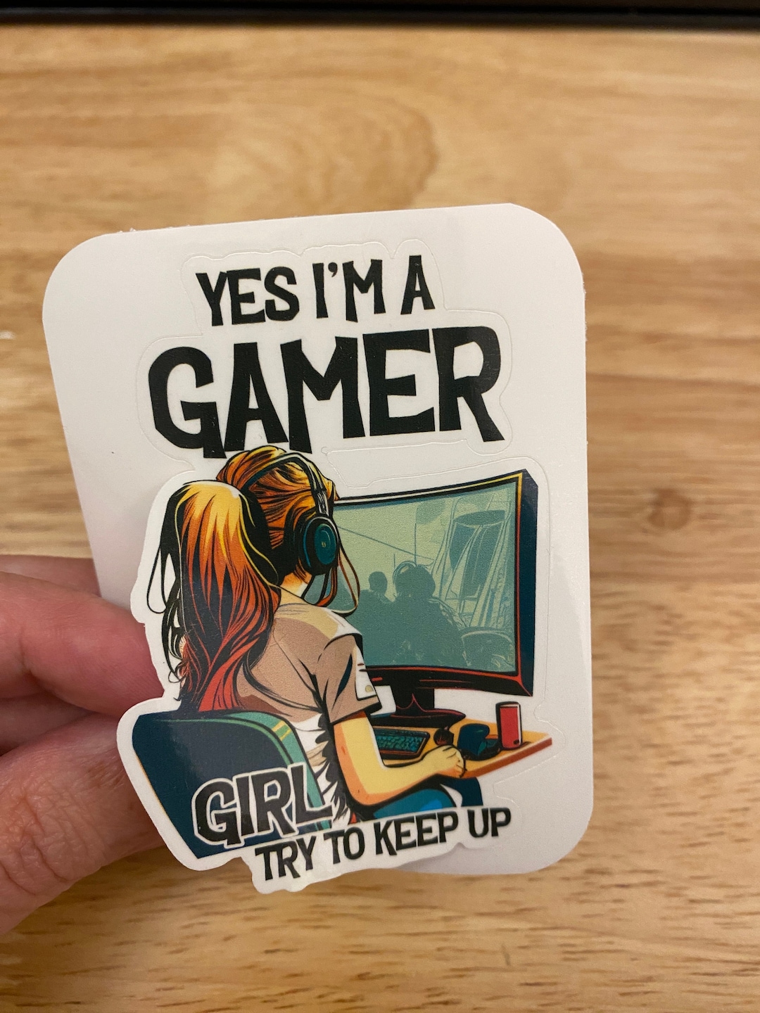 Yes I'm a Gamer Girl Try to Keep up Sticker, Gamer Girl Sticker, Gamer ...