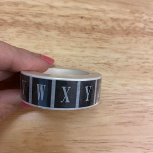 Rolo grande de fita adesiva washi do alfabeto ABC, rolo de fita adesiva washi do alfabeto em caixa, fitas adesivas para mascarar, fita adesiva washi do alfabeto ABC em caixa