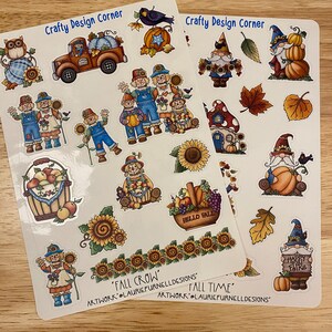 Fall Bundle Sticker Sheets, Fall Gnomes stickers and Fall Scarecrows stickers