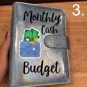 Sparkle Blue Glitter Monthly Budget Binder, Budget Binder, Cash Savings