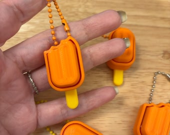 Portachiavi Clicky Popsicle con morso, portachiavi Clicker Popsicle stampato in 3D, portachiavi Clicky, portachiavi personalizzato con morso