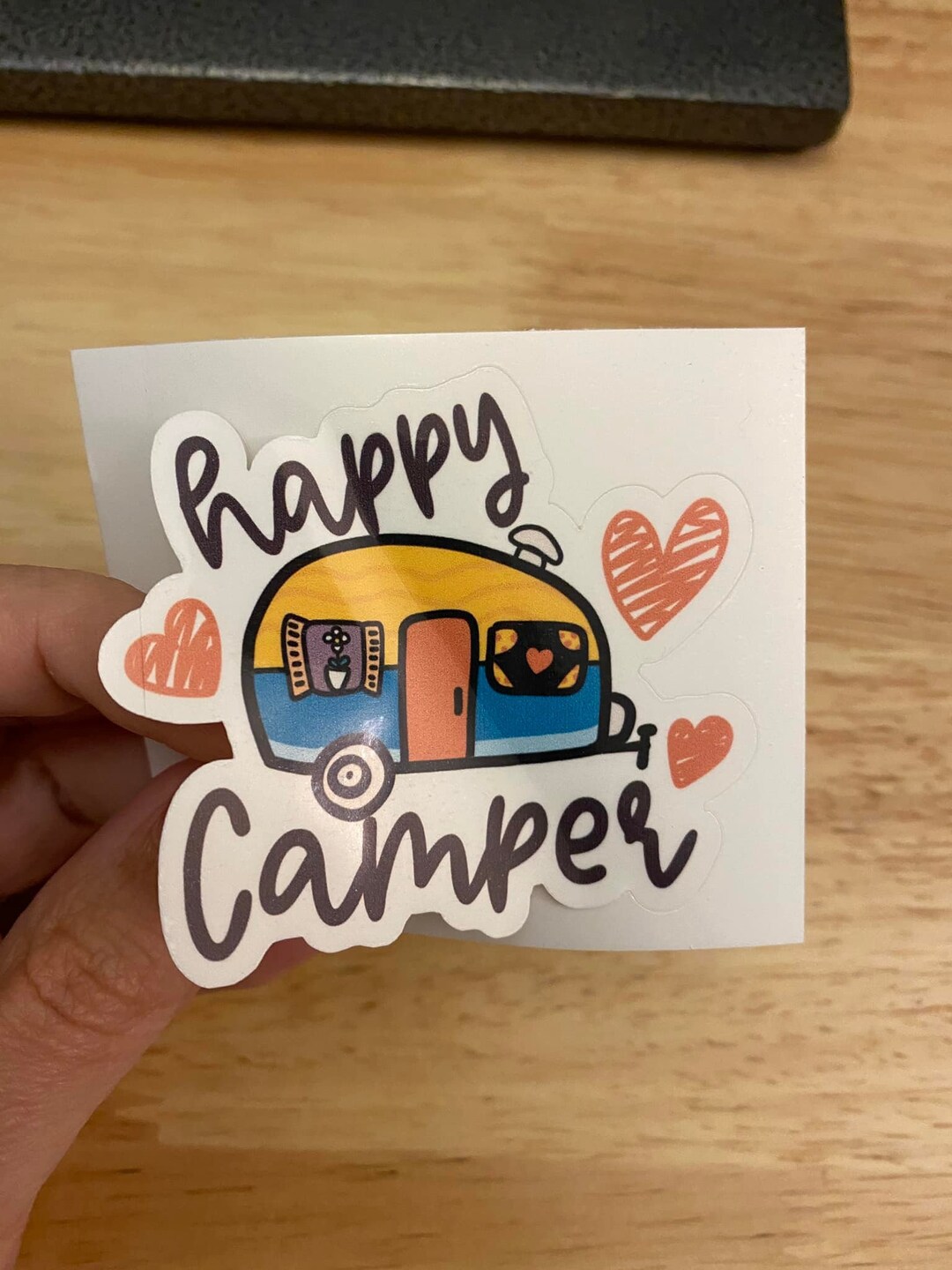 Happy Camper Sticker, Cute Camper Sticker, Holographic Option, Travel ...