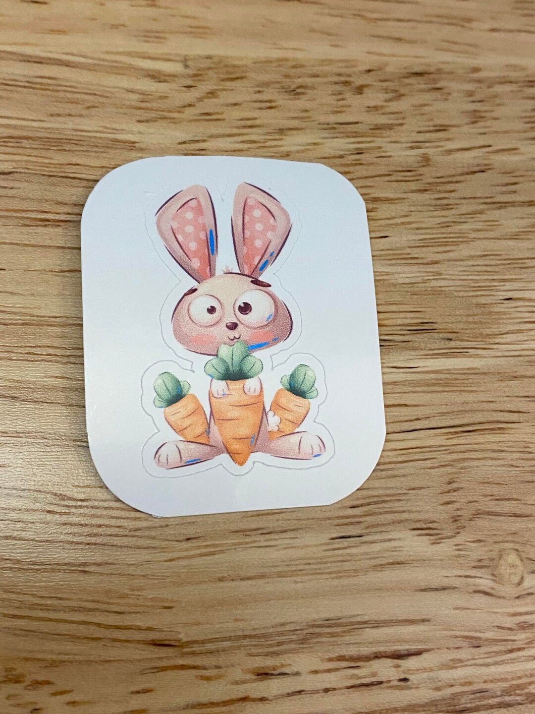 Cute Bunny With Carrots Sticker, Rabbit With Carrots Sticker, Bunny ...
