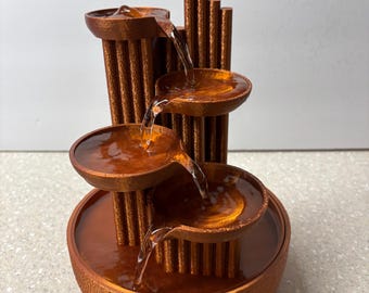 Fontana da tavolo stampata in 3D, fontana effetto rame, fontana silenziosa