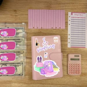 私はショッピングバインダー、現金封筒と電卓、現金封筒4枚付き予算バインダー、ショッピング予算バインダー、予算バインダー、A6バインダーが大好きです