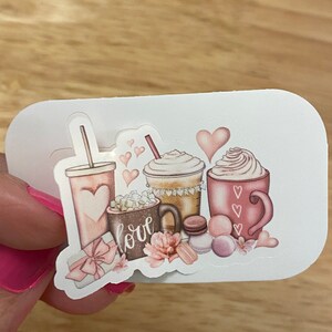 Love Coffee Sticker Lineup, Cute Coffee sticker, Coffee Cup, Drink Coffee, Love Present Coffee sticker