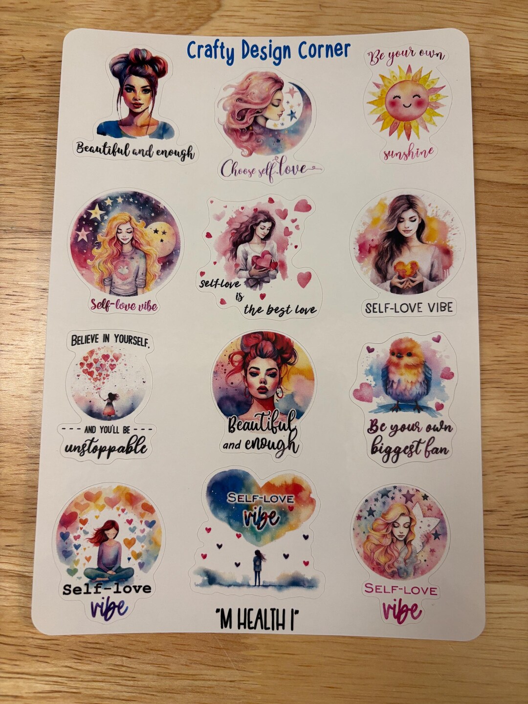 1.5” Mental Health Sticker Sheet, Self Love Vibe Stickers, Choose Self ...