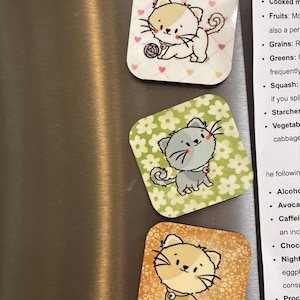 冷蔵庫用猫マグネットセット、猫マグネットセット、冷蔵庫用マグネット、ロッカー用マグネット、かわいい猫マグネット