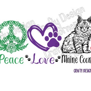 Peace Love Maine Coon Download Png / JPeg Design, Maine Coon Clipart,  cat clipart, Maine Coon Cat, love my cat