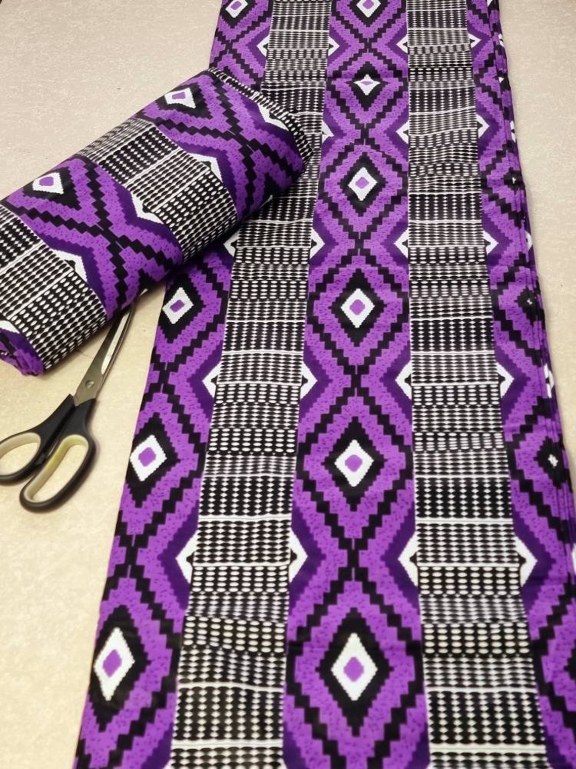 Purple African Print Fabric by 6 Yards Ankara Fabric Etsy