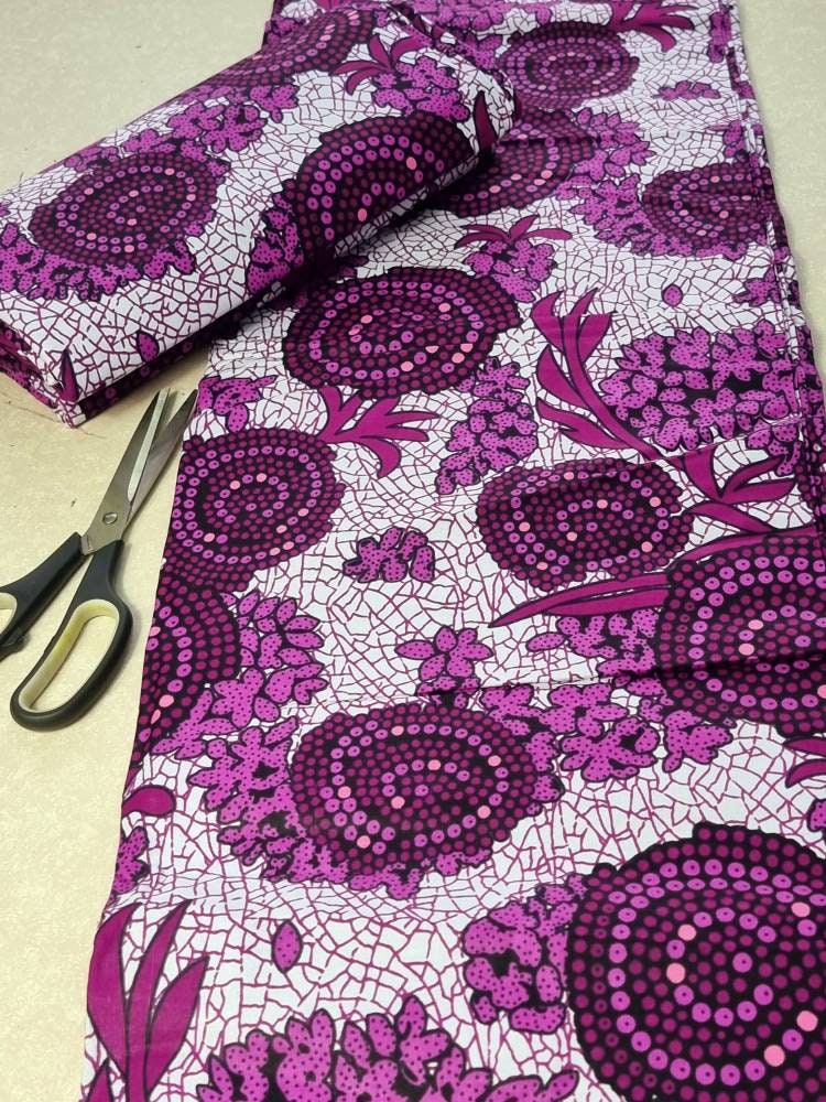 Purple African Print Fabric by 6 Yards Ankara Fabric Etsy