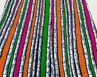 Walking Stick African Fabric by the Yard, Ankara Fabric, African Wax Cotton Fabric, 100% cotton Fabric, Craft, Quilting, Patchwork Fabric,