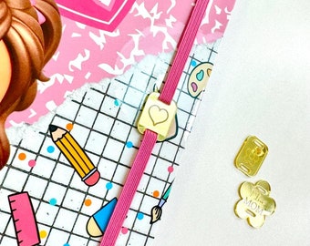 Charms for planners and notebooks, Charms for planner ribbons, Charms for planners, Ribbon holders
