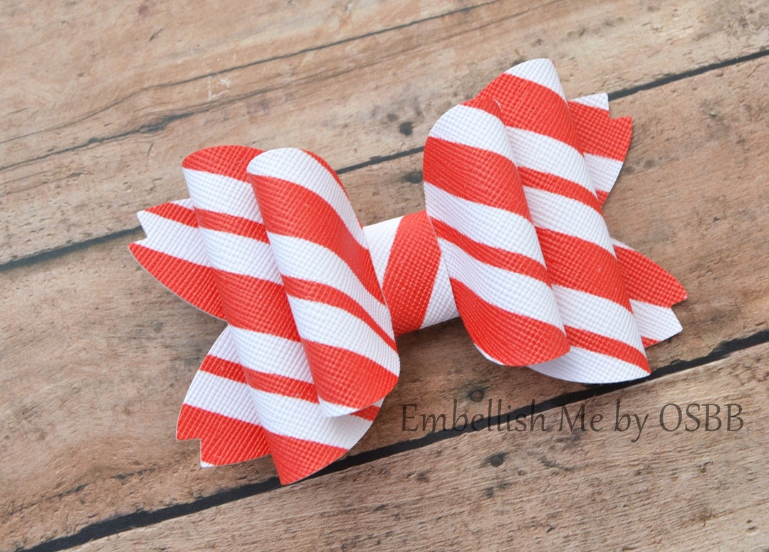 Candy Cane Winter Holiday Christmas Hairbow Hair Bow Accessory Clip ...