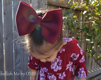 Large Puffy Puff Bows Holiday Winter Puff Bow, Big Bow, Hairbow, Jumbo Scuba Hair Bow