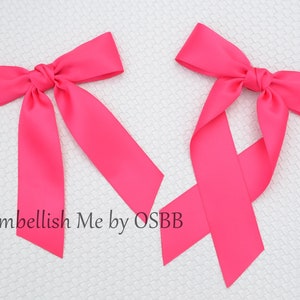 Shocking Pink Luxe Satin Bow Timeless Hairbow Collection Hair Bow Long Tail Hair-Bow