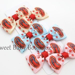 Our Lady Virgin of Guadalupe Hair Bow, Hair Clip, Virgin Mother Religous, Hair Clip, Mexican Heritage