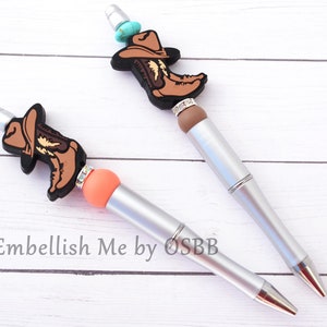 Cowboy Boot, Kickin up Dirt,  Beaded Pen, Bead Pens, Beaded Pens, Journaling Pens, Teachers Gifts