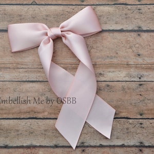Blush Luxe Satin Bow Timeless Hairbow Collection Hair Bow Long Tail Hair-Bow