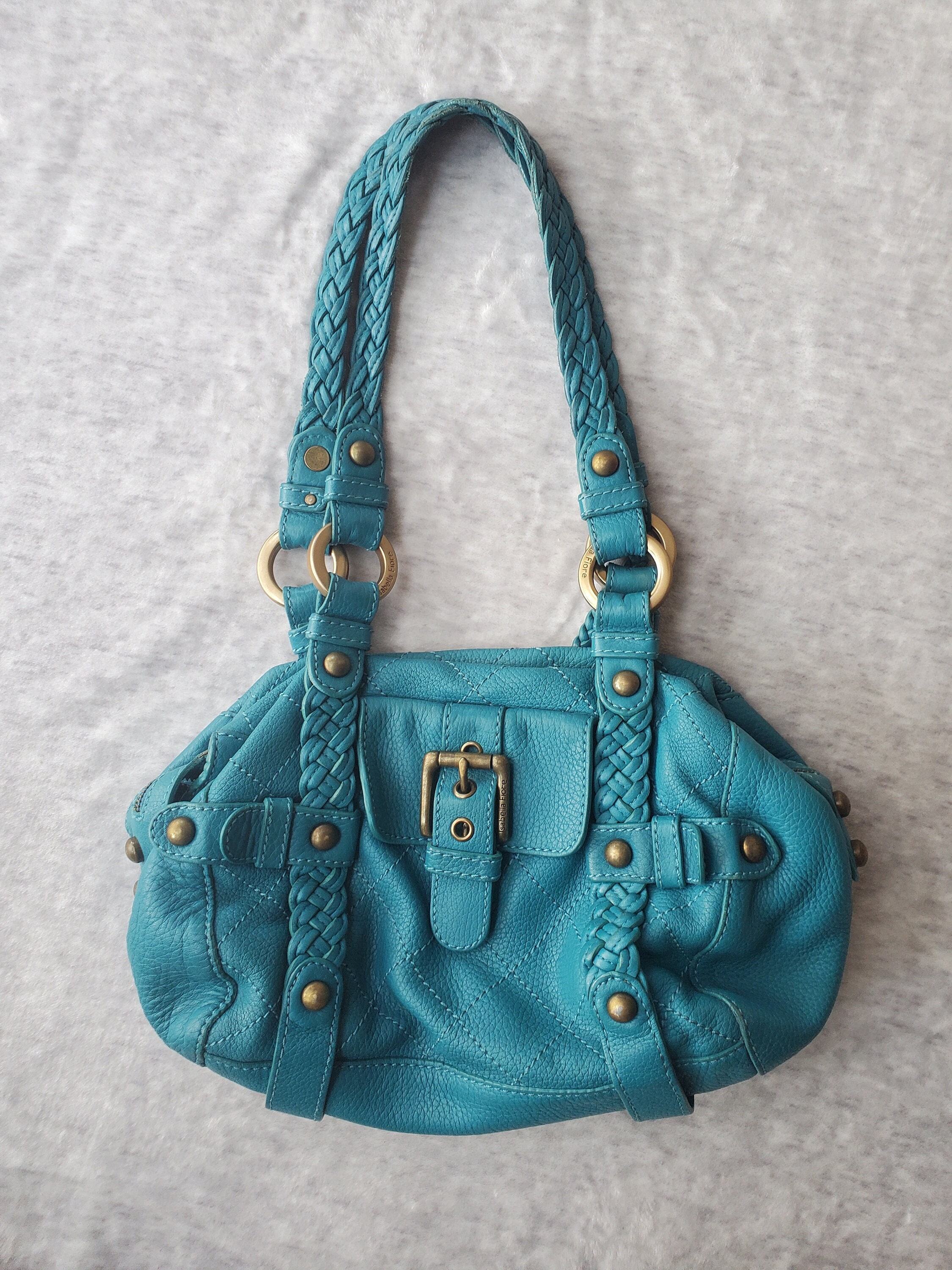 Vintage Isabella Fiore Teal Leather Shoulder Bag - Etsy
