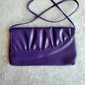 Vintage 1980s Purple Shoulder Clutch Bag