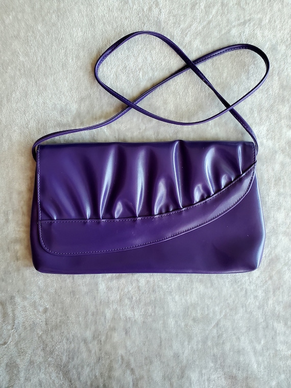 Vintage 1980s Purple Shoulder/Clutch Envelope Bag