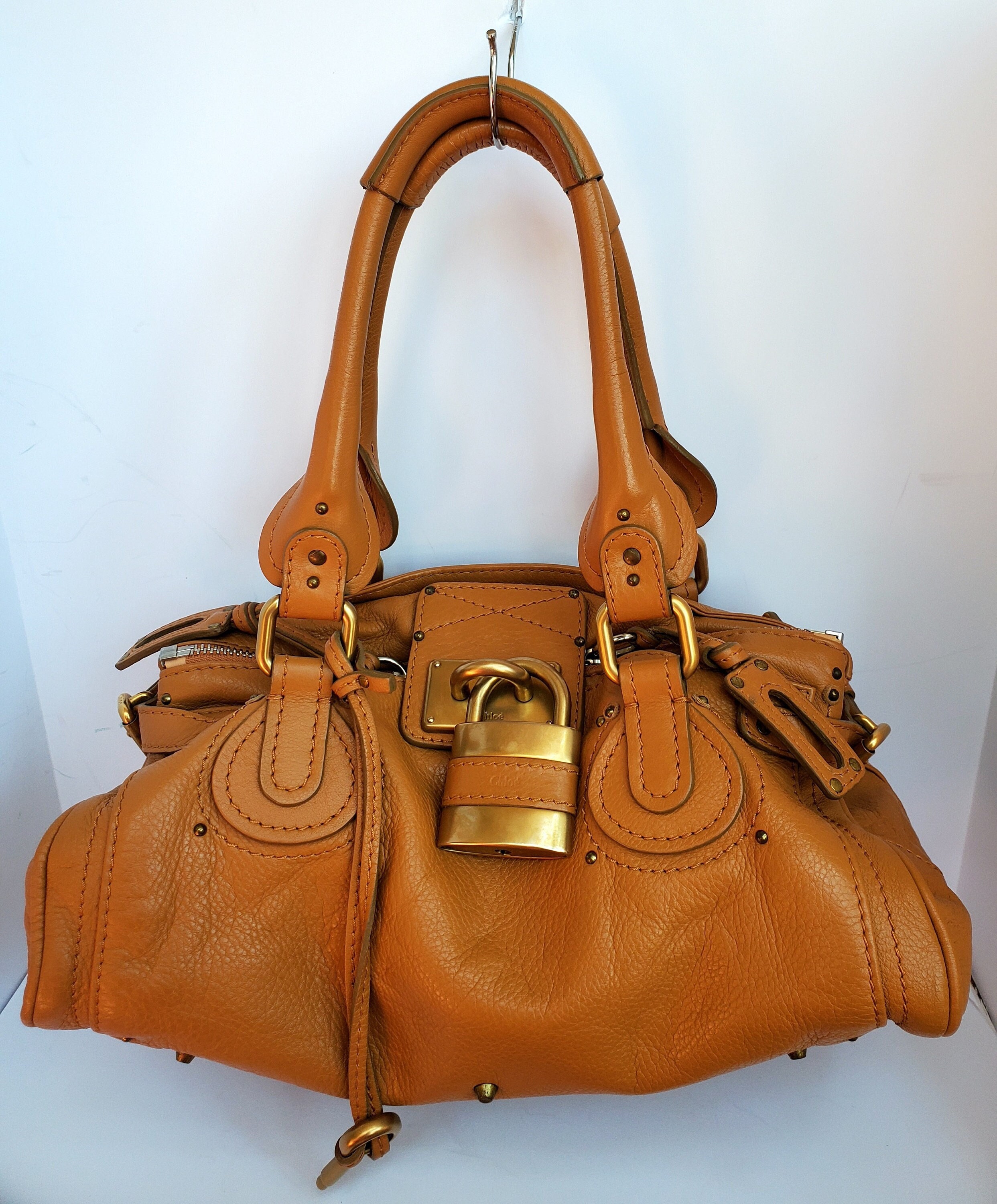 Chloé Chloe Small Rubberized Shoulder Bag Nile Leather 2way Brown