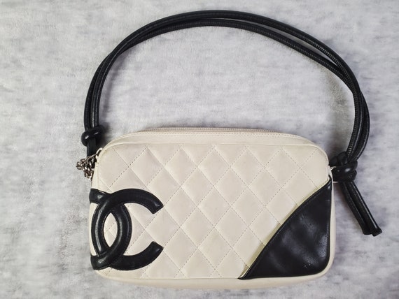 Authentic Chanel Cambon Line Matelasse Black & White Leather