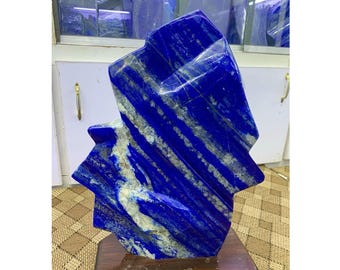 Polished Lapis Lazuli Free Form Stone, Dark Blue Afghanistan Crystal Specimen