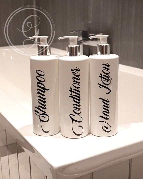 White Shampoo Conditioner Pump Bottle Dispenser 500ml Hinch Etsy UK