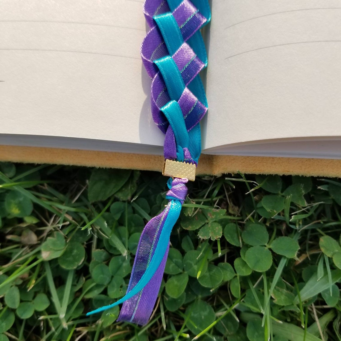 Blue and Purple Braided Ribbon Bookmark with Crescent Moon Etsy